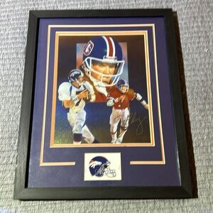 John Elway, framed and matted holographic 8 x 10 print